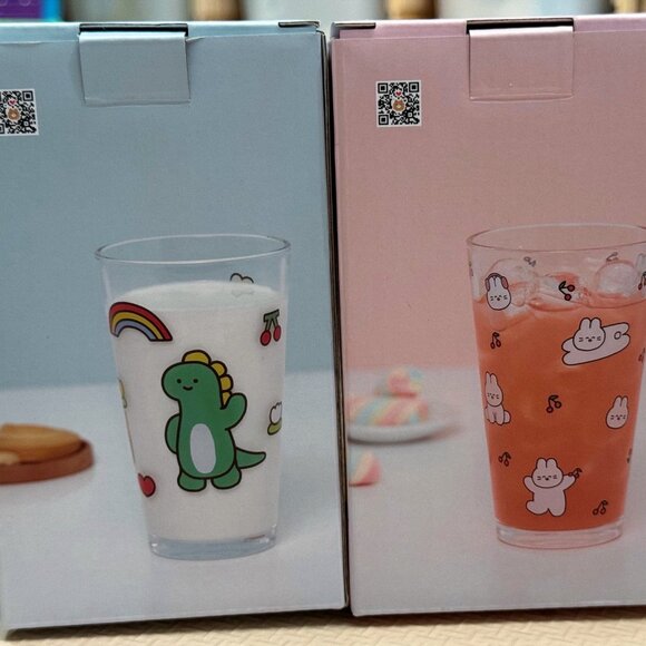 Brand New Adorable Dino & Bunny Glass Cups for Kids – Fun & Durable, Made in Kor - Picture 7 of 10